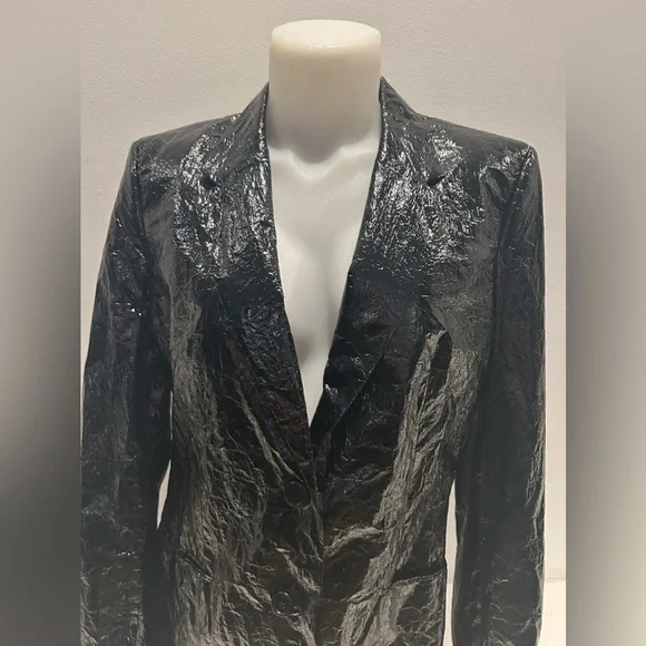 Black shiny  blazer. Women’s Helmut Lang wet-look black jacket/blazer 8 - Picture 13 of 16